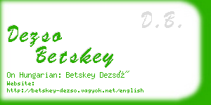 dezso betskey business card